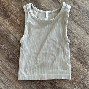 Sunday Best Beige Ribbed Top